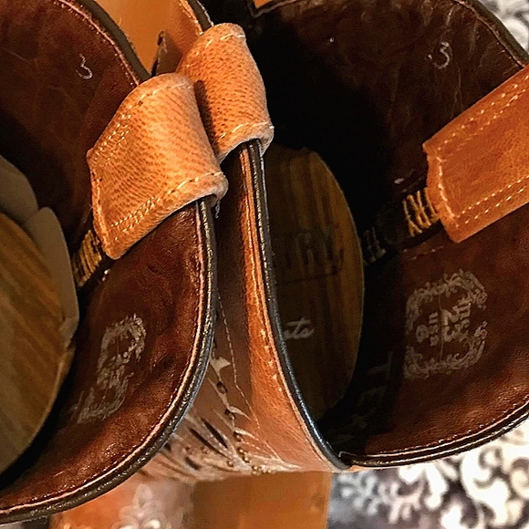 Sale! Texas Country Boots with Studded Flowers 23/6 New - Picture 4 of 6